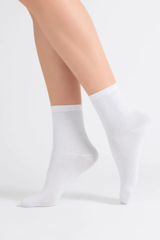 Шкарпетки жіночі класичні (2 пари) WS3 CLASSIC Giulia (light grey melange/white), сірий/білий