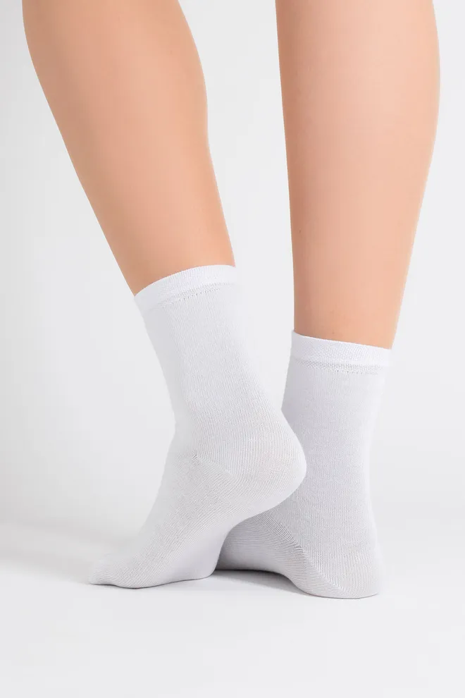 Шкарпетки жіночі класичні (2 пари) WS3 CLASSIC Giulia (light grey melange/white), сірий/білий