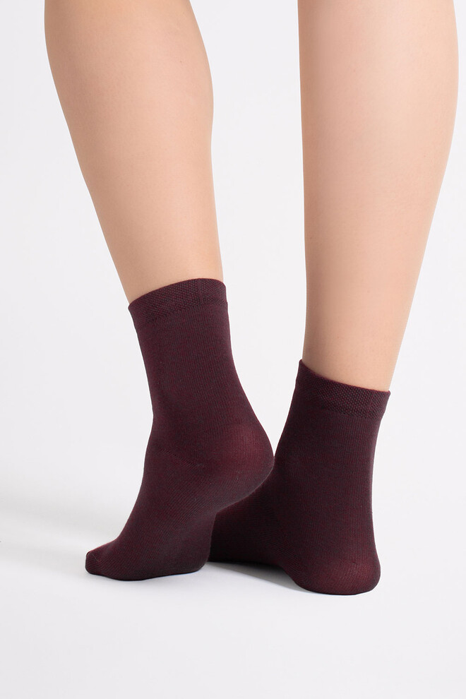 Шкарпетки жіночі класичні (2 пари) WS3 CLASSIC Giulia (marsala/iron), бордовий/сірий
