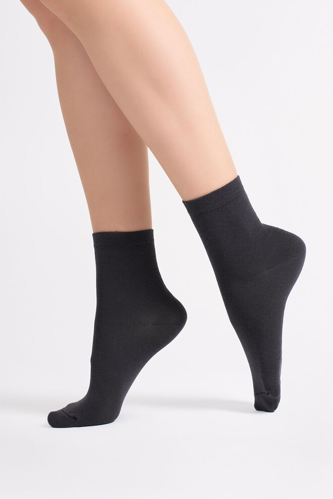 Шкарпетки жіночі класичні (2 пари) WS3 CLASSIC Giulia (marsala/iron), бордовий/сірий