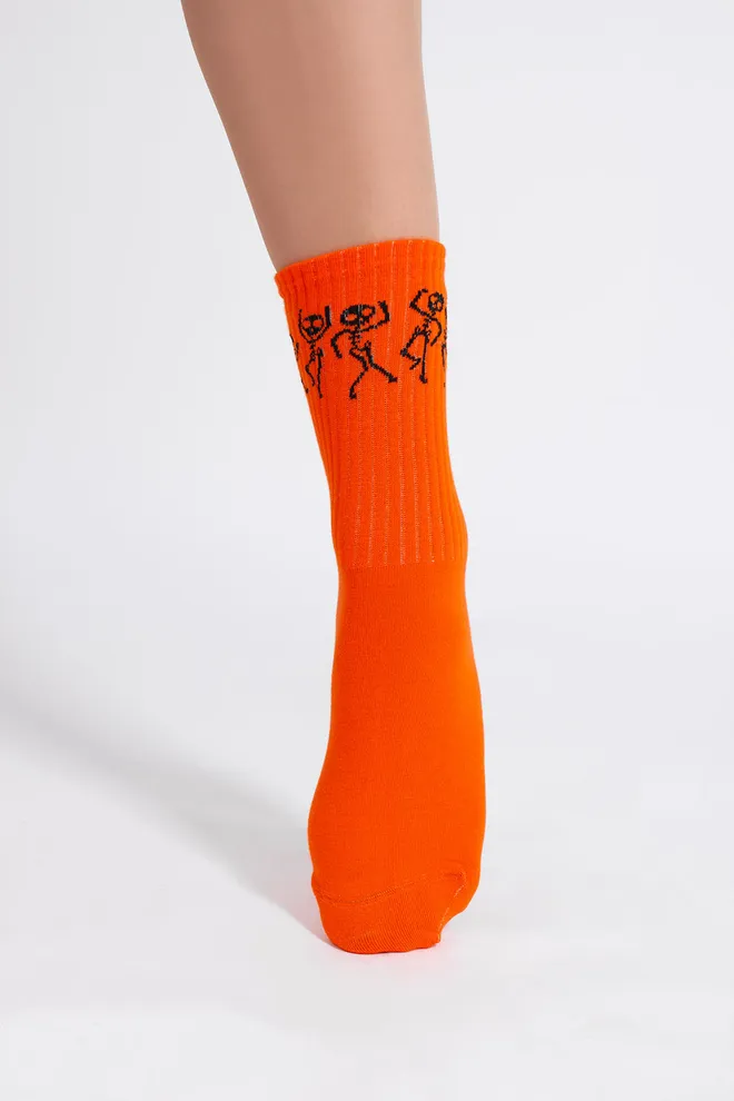 Жіночі шкарпетки з скелетами WS3 HALLOWEEN STRONG 2502 Giulia (orange), помаранчевий