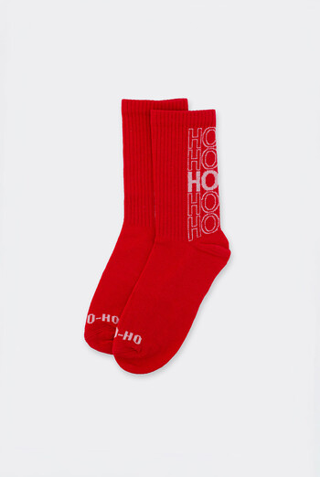 Шкарпетки новорічні в рубчик WS3 NEW YEAR STRONG 2601 Giulia (red), червоний