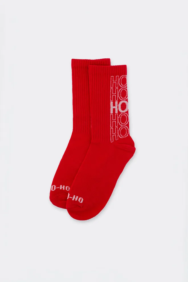 Шкарпетки новорічні в рубчик WS3 NEW YEAR STRONG 2601 Giulia (red), червоний