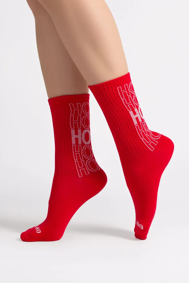 Шкарпетки новорічні в рубчик WS3 NEW YEAR STRONG 2601 Giulia (red), червоний