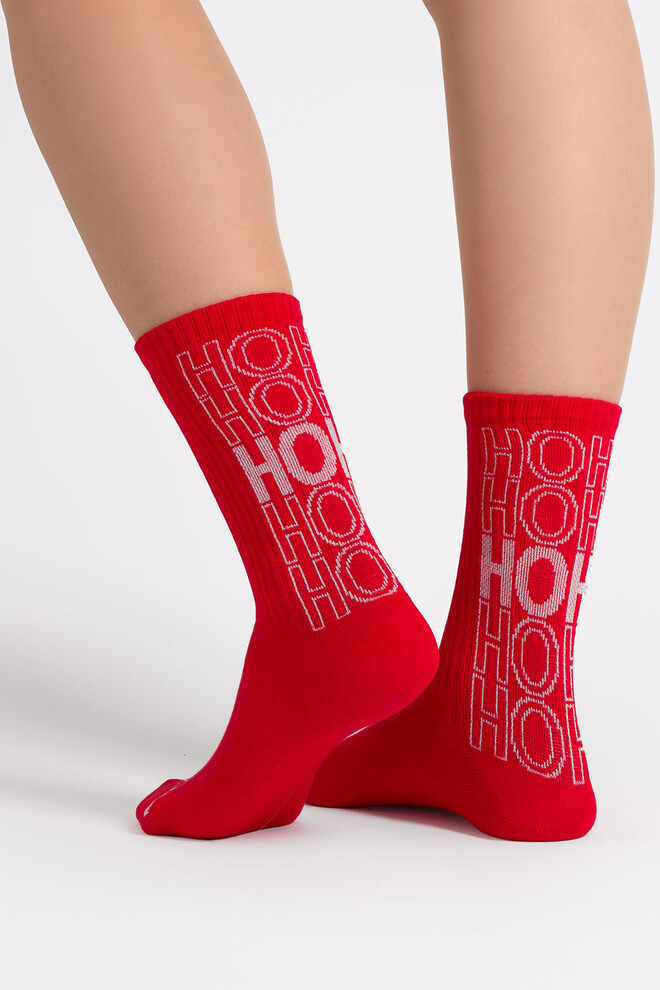 Шкарпетки новорічні в рубчик WS3 NEW YEAR STRONG 2601 Giulia (red), червоний