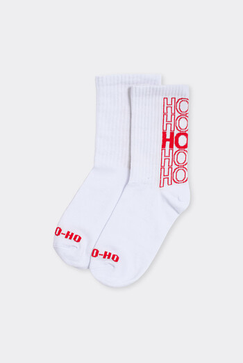 Шкарпетки новорічні в рубчик WS3 NEW YEAR STRONG 2601 Giulia (white), білий