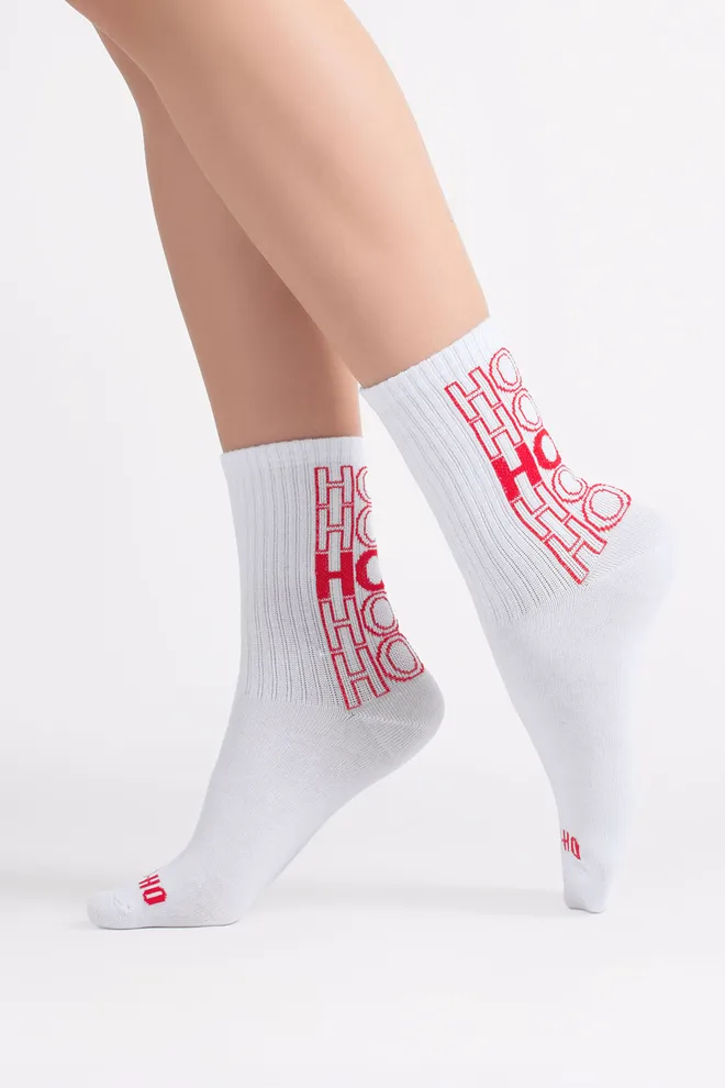 Шкарпетки новорічні в рубчик WS3 NEW YEAR STRONG 2601 Giulia (white), білий