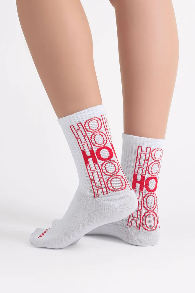 Шкарпетки новорічні в рубчик WS3 NEW YEAR STRONG 2601 Giulia (white), білий