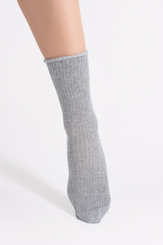 Жіночі шкарпетки в рубчик WS4 RIB MELANGE Giulia (light grey melange), сірий