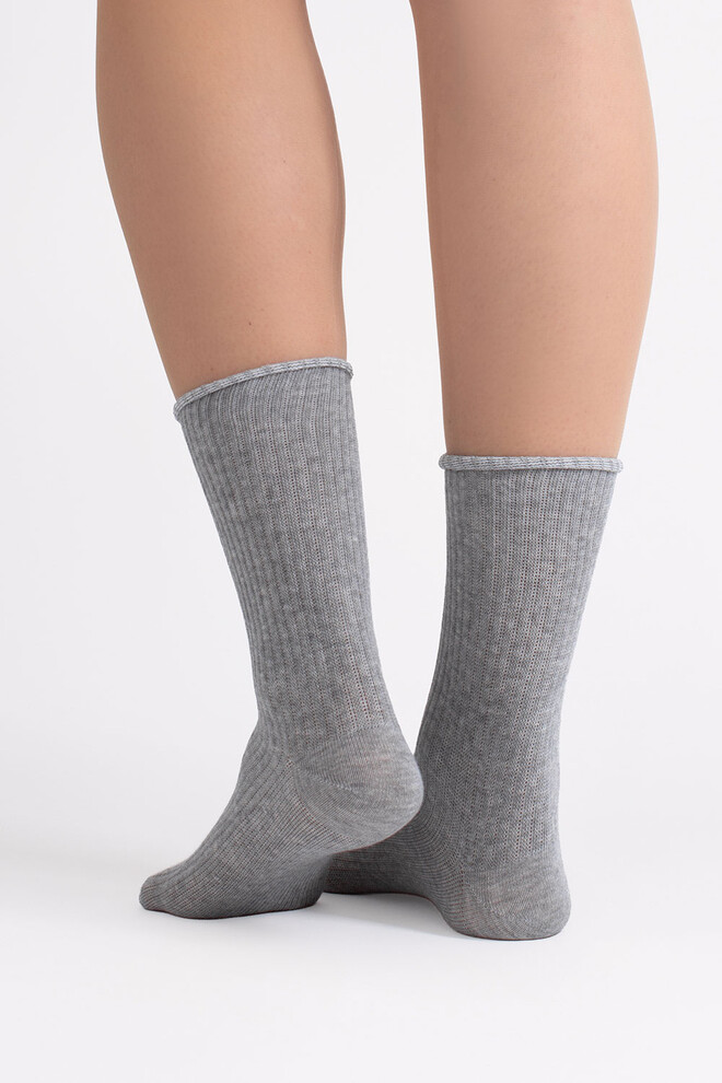 Жіночі шкарпетки в рубчик WS4 RIB MELANGE Giulia (light grey melange), сірий