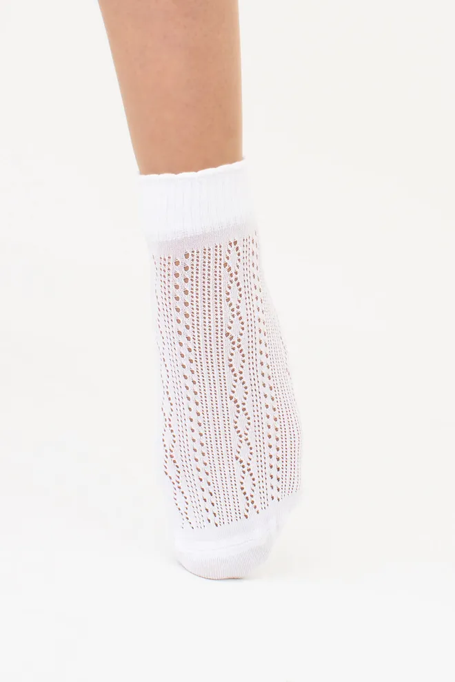 Шкарпетки з ажурним плетінням WS1 AIR 011 Giulia (bianco), білий