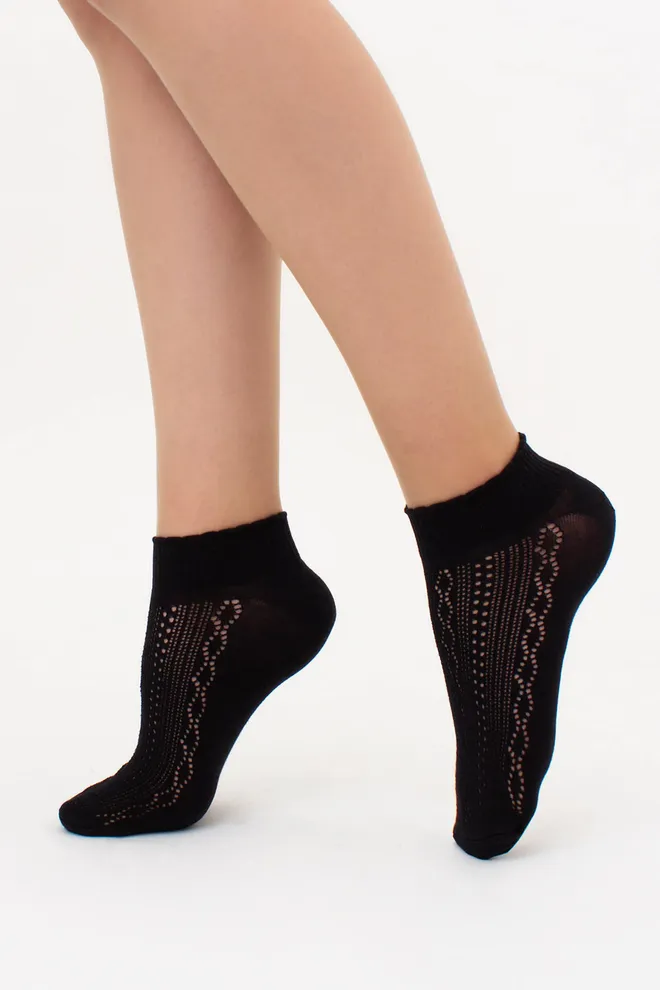 Шкарпетки з ажурним плетінням WS1 AIR 011 Giulia (nero), чорний