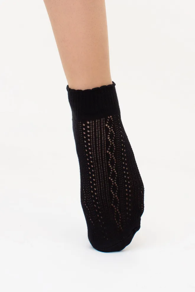 Шкарпетки з ажурним плетінням WS1 AIR 011 Giulia (nero), чорний