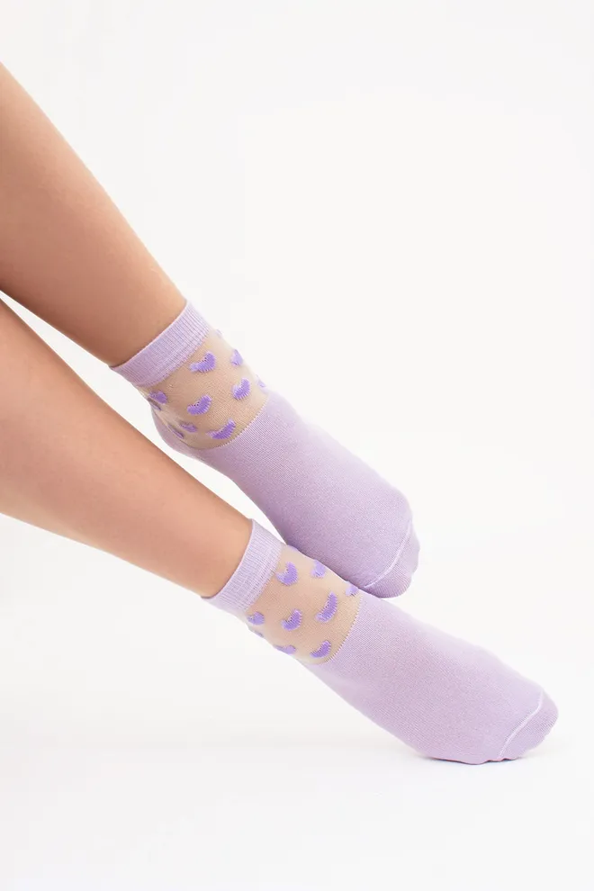 Шкарпетки жіночі класичні в сердечко WS2 CRISTAL 008 Giulia (lilac), фіолетовий