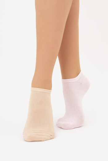 Шкарпетки жіночі короткі 2 пари WS1 CLASSIC Giulia (sand/blushing bride), бежевий/рожевий