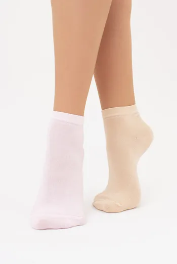 Шкарпетки жіночі короткі 2 пари WS2 CLASSIC Giulia (sand/blushing bride), бежевий/рожевий