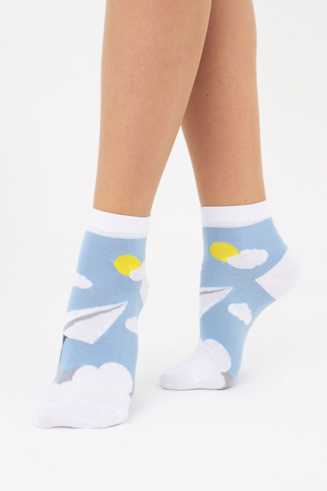 Шкарпетки жіночі "Крила вітру" (2 пари) WS2 FASHION SET 2404 (пак х2) Giulia (baby blue), блакитний
