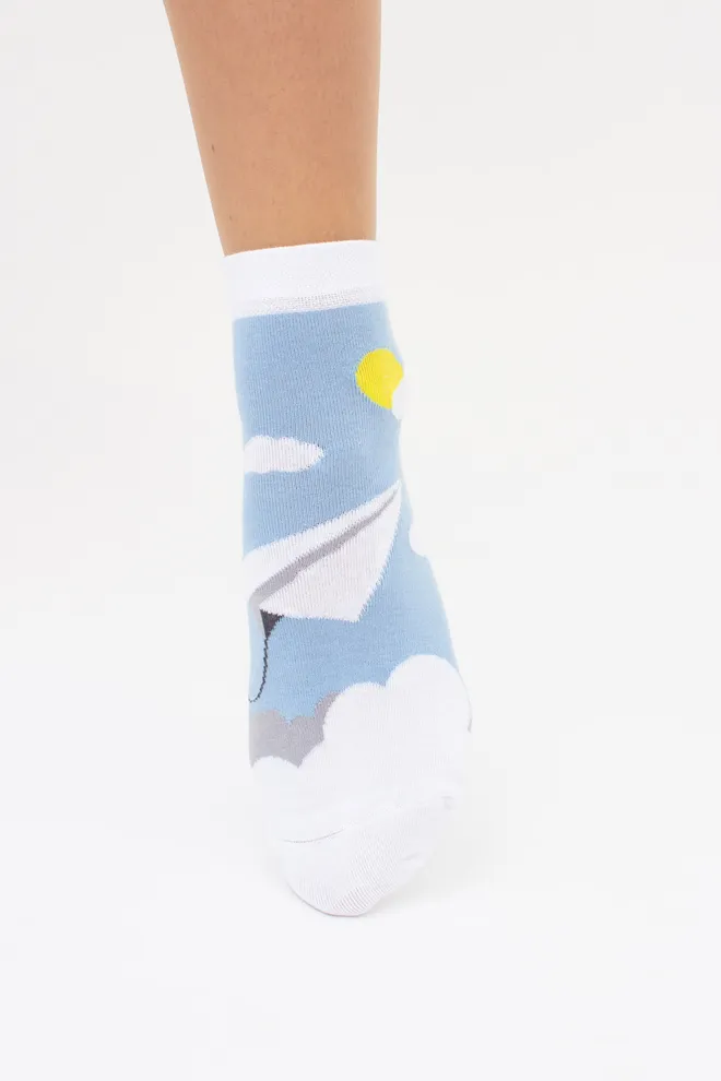 Шкарпетки жіночі "Крила вітру" (2 пари) WS2 FASHION SET 2404 (пак х2) Giulia (baby blue), блакитний