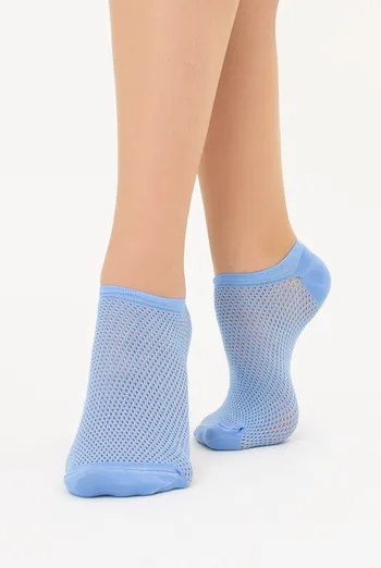 Шкарпетки жіночі невидимі з ажурним малюнком спортивні WS1 AIR PA 002 Giulia (lacecap hydrangea), блакитний
