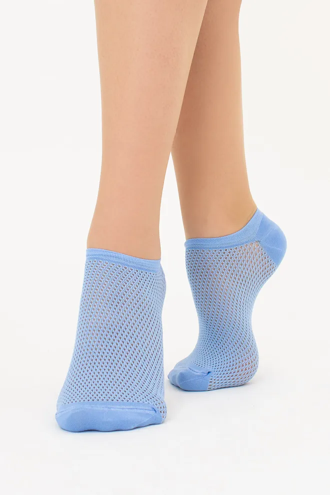 Шкарпетки жіночі невидимі з ажурним малюнком спортивні WS1 AIR PA 002 Giulia (lacecap hydrangea), блакитний