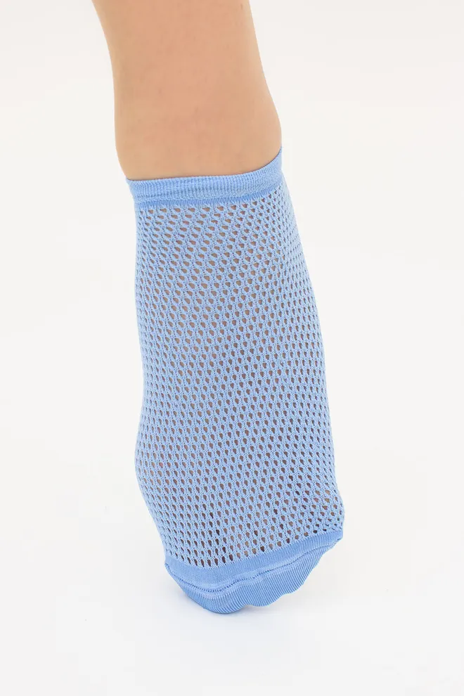 Шкарпетки жіночі невидимі з ажурним малюнком спортивні WS1 AIR PA 002 Giulia (lacecap hydrangea), блакитний