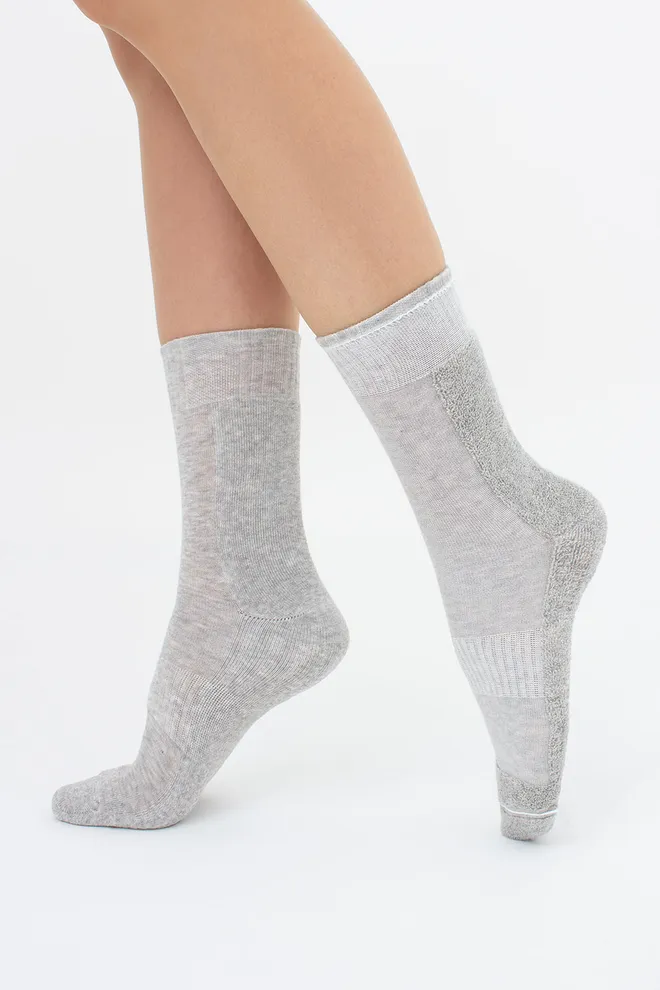 Шкарпетки жіночі спортивні WS3 TERRY SPORT 006 Giulia (silver melange), сірий