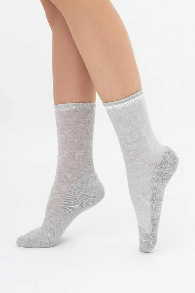 Шкарпетки жіночі теплі WS3 TERRY CLASSIC 003 Giulia (silver melange), сірий
