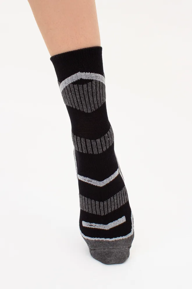 УНІСЕКС трекінгові шкарпетки високі з махровими вставками US3 WORK TREKKING Giulia (black), чорний