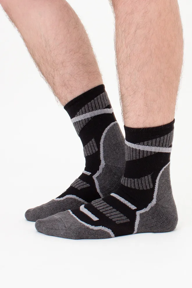 УНІСЕКС трекінгові шкарпетки високі з махровими вставками US3 WORK TREKKING Giulia (black), чорний