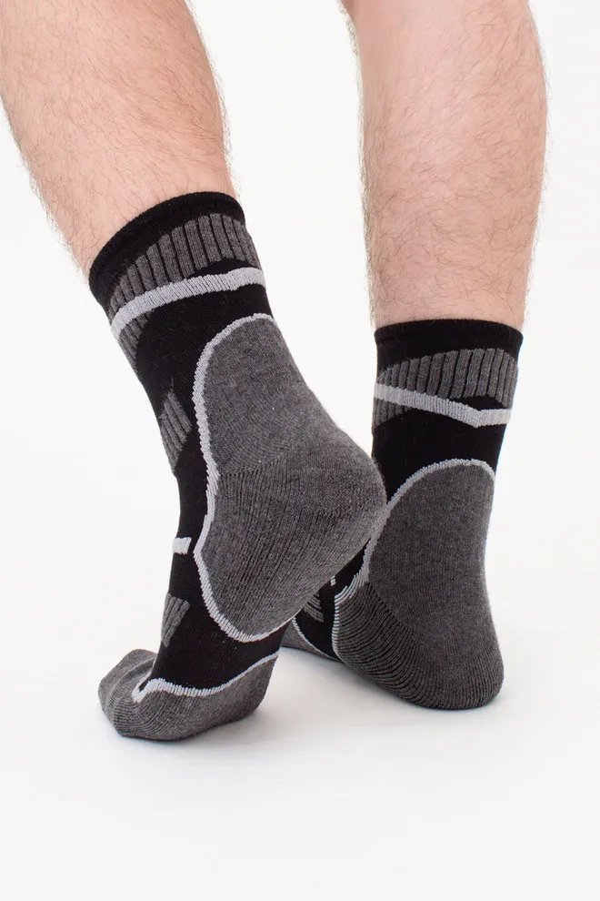 УНІСЕКС трекінгові шкарпетки високі з махровими вставками US3 WORK TREKKING Giulia (black), чорний