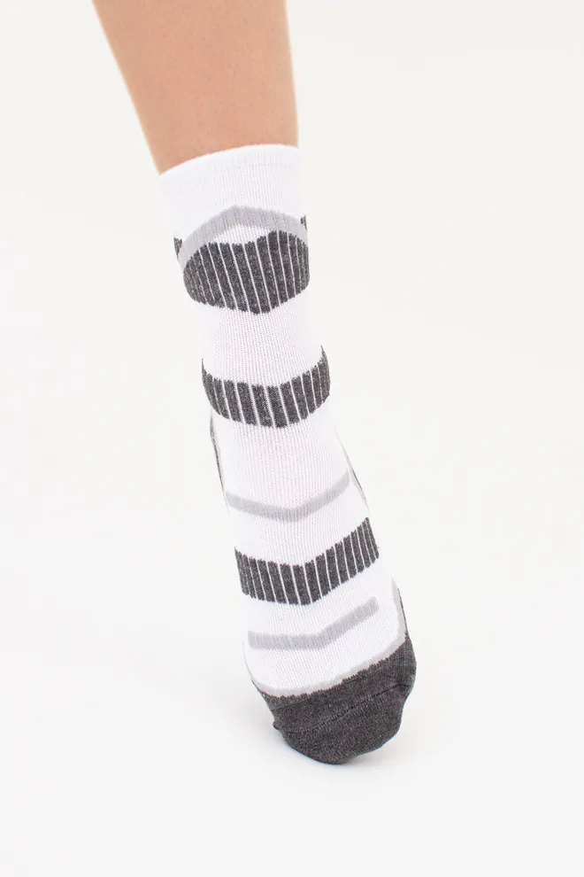 УНІСЕКС трекінгові шкарпетки високі з махровими вставками US3 WORK TREKKING Giulia (white), білий