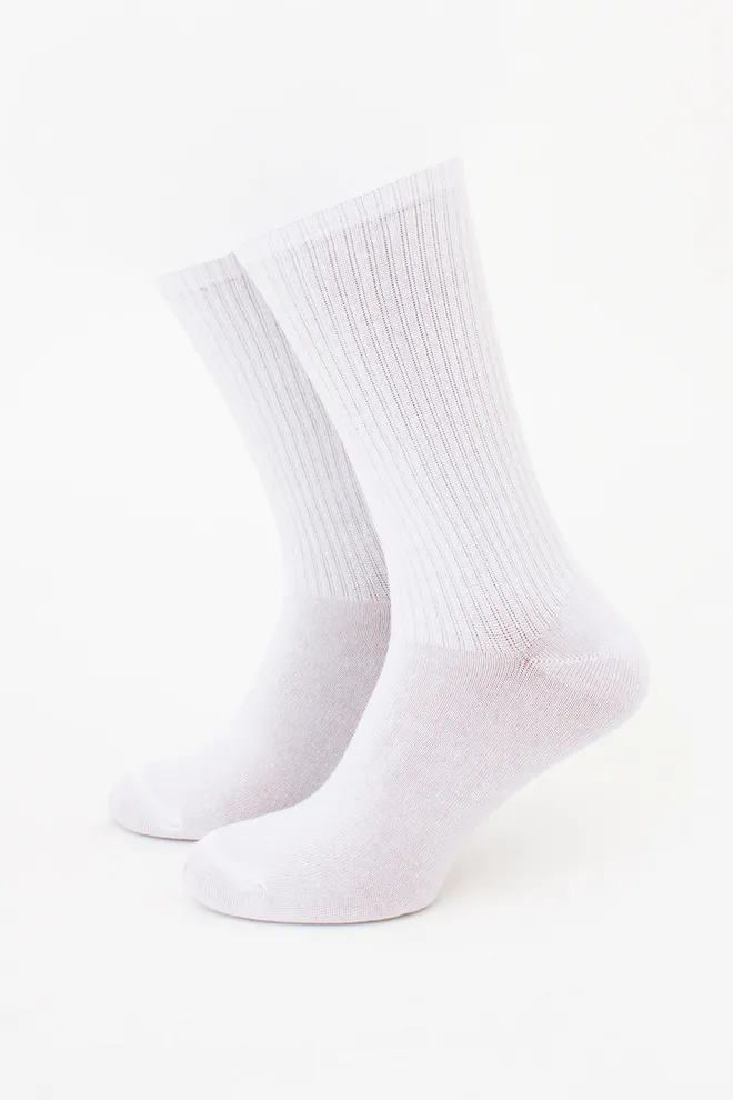 Високі чоловічі шкарпетки в рубчик MS4 STRONG Giulia (white), білий