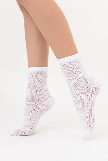 Высокие носки с ажурным плетением WS3 AIR 002 Giulia (bianco), белый Высокие носки с ажурным плетением WS3 AIR 002 Giulia (bianco), белый