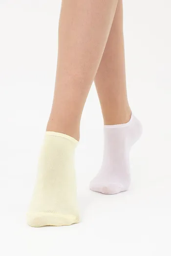 Шкарпетки жіночі короткі 2 пари WS1 CLASSIC Giulia (blushing bride/light yellow), рожевий/жовтий