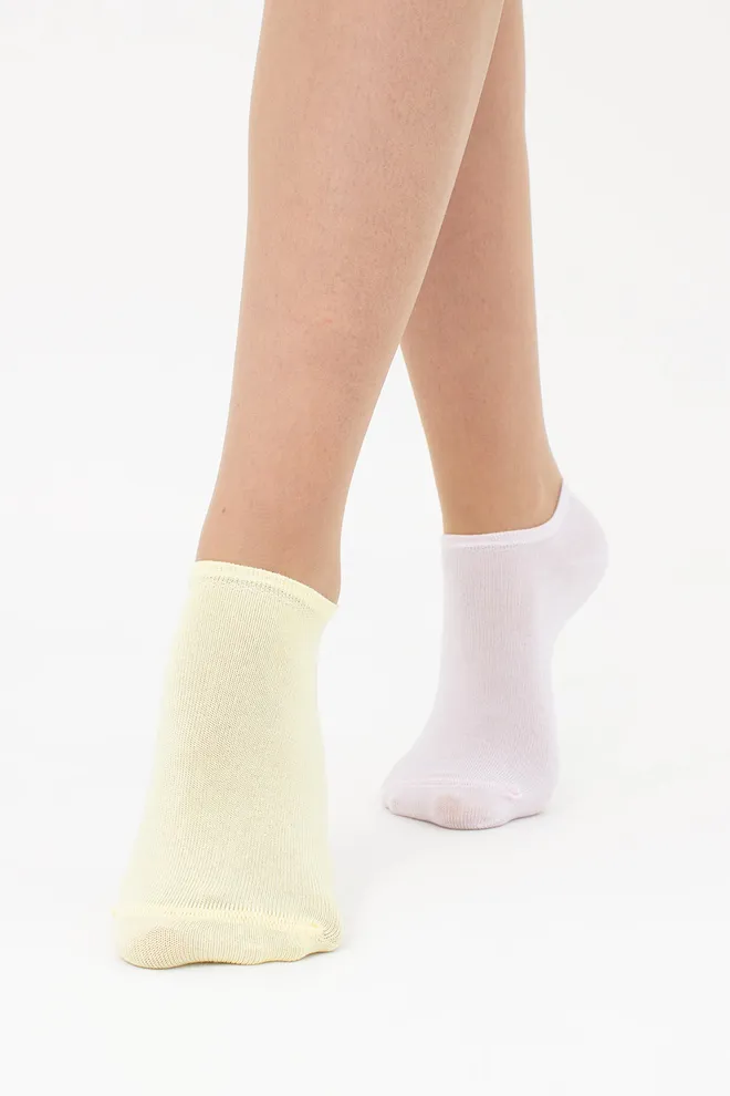 Шкарпетки жіночі короткі 2 пари WS1 CLASSIC Giulia (blushing bride/light yellow), рожевий/жовтий