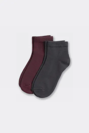 Носки женские короткие 2 пары WS2 CLASSIC Giulia (marsala/iron), бордовый/серый Носки женские короткие 2 пары WS2 CLASSIC Giulia (marsala/iron), бордовый/серый