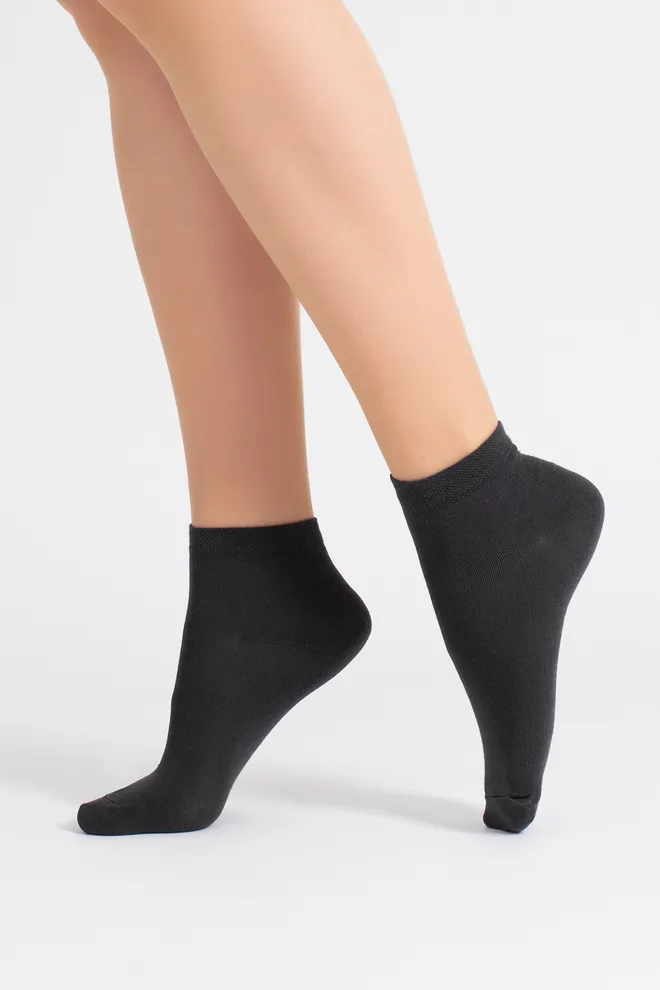 Носки женские короткие 2 пары WS2 CLASSIC Giulia (marsala/iron), бордовый/серый