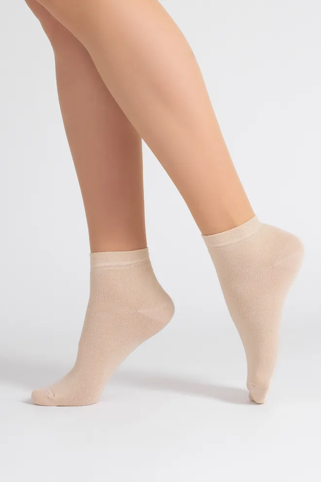 Носки женские короткие 2 пары WS2 CLASSIC Giulia (sand/mocha mousse), бежевый/коричневый