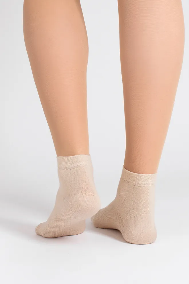 Носки женские короткие 2 пары WS2 CLASSIC Giulia (sand/mocha mousse), бежевый/коричневый