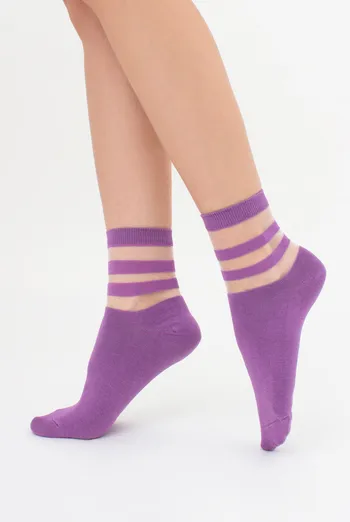 Женские носки с прозрачными вставками WS2M/Mn-017 (WSM-017 calzino) Giulia (lavander), фиолетовый Женские носки с прозрачными вставками WS2M/Mn-017 (WSM-017 calzino) Giulia (lavander), фиолетовый