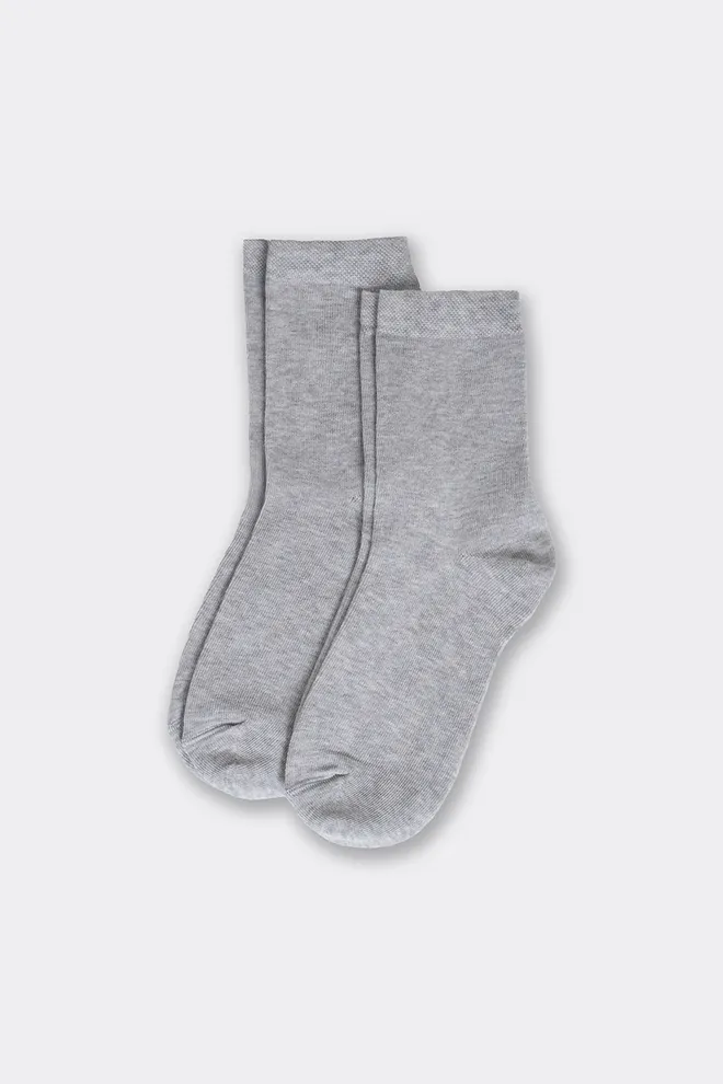 Носки женские классические (2 пары) WS3 CLASSIC Giulia (light grey melange), серый