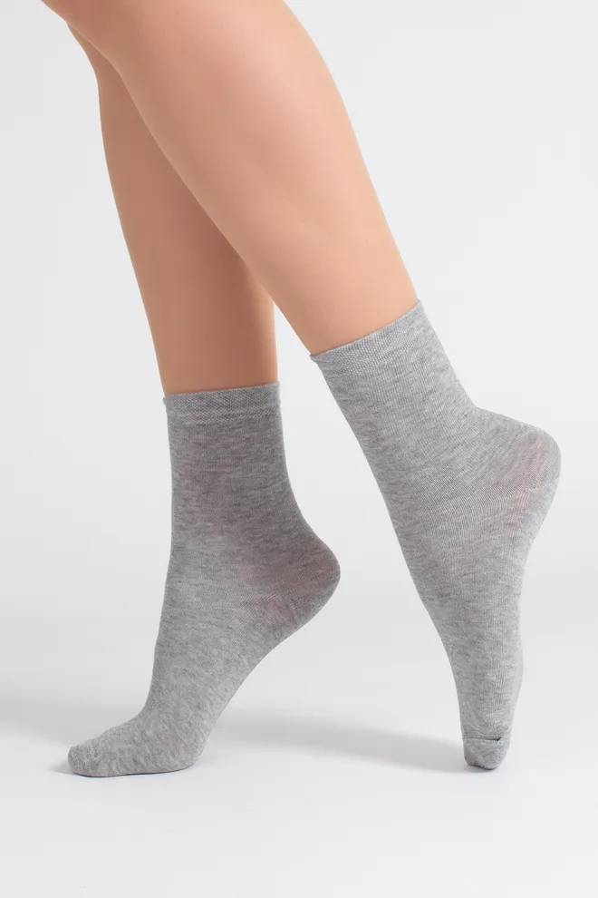 Носки женские классические (2 пары) WS3 CLASSIC Giulia (light grey melange), серый