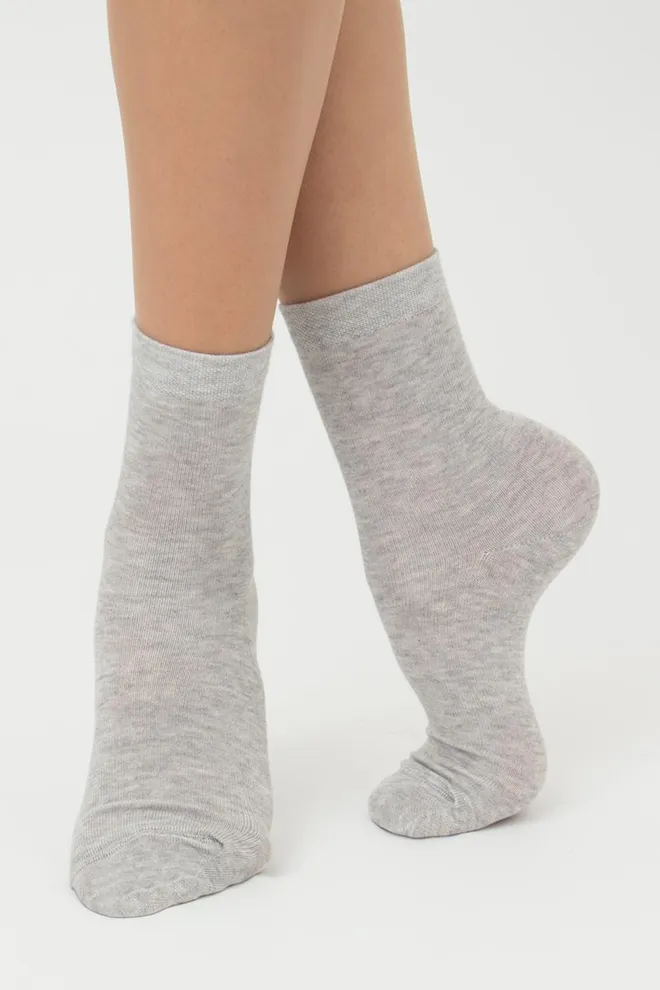 Шкарпетки жіночі класичні WS3 CLASSIC Giulia 2 пари (black/silver melange), чорний/сірий