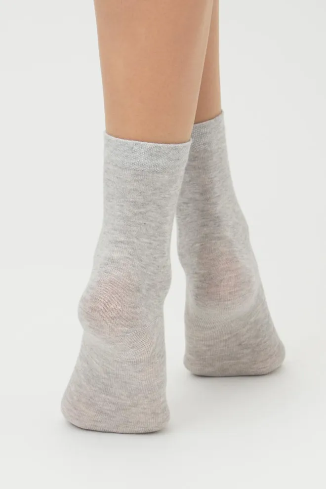 Шкарпетки жіночі класичні WS3 CLASSIC Giulia 2 пари (black/silver melange), чорний/сірий