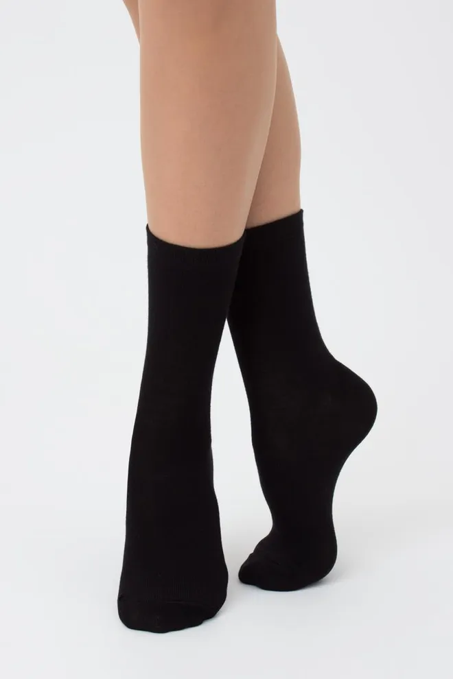 Шкарпетки жіночі класичні WS3 CLASSIC Giulia 2 пари (black/silver melange), чорний/сірий