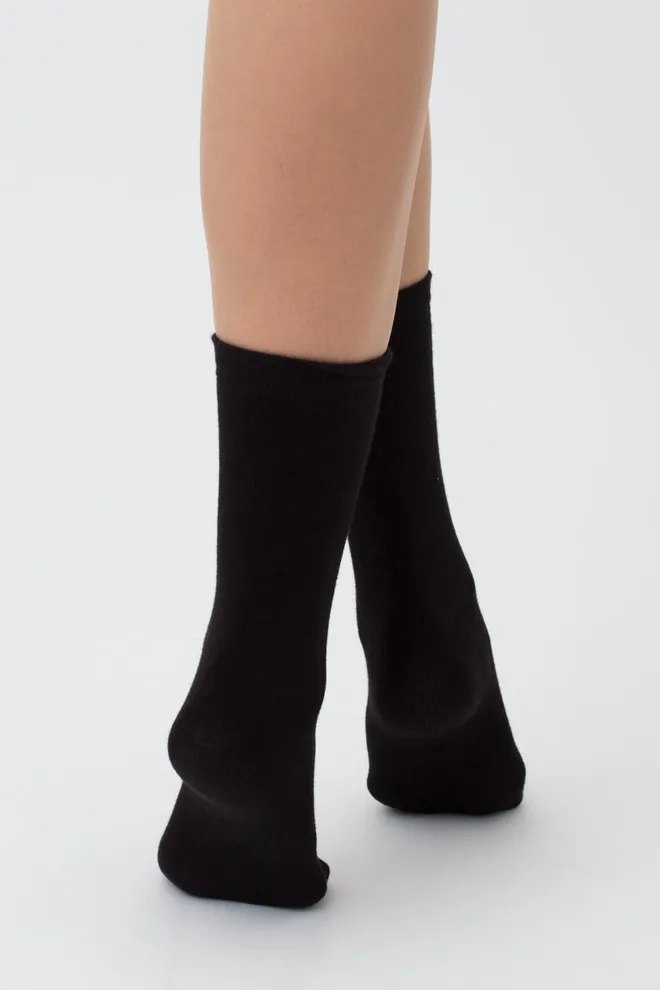 Шкарпетки жіночі класичні WS3 CLASSIC Giulia 2 пари (black/silver melange), чорний/сірий