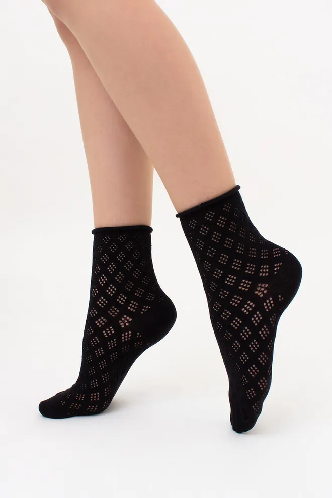 Жіночі ажурні шкарпетки без резинки WS3 AIR 001 (V2) Giulia (nero), чорний