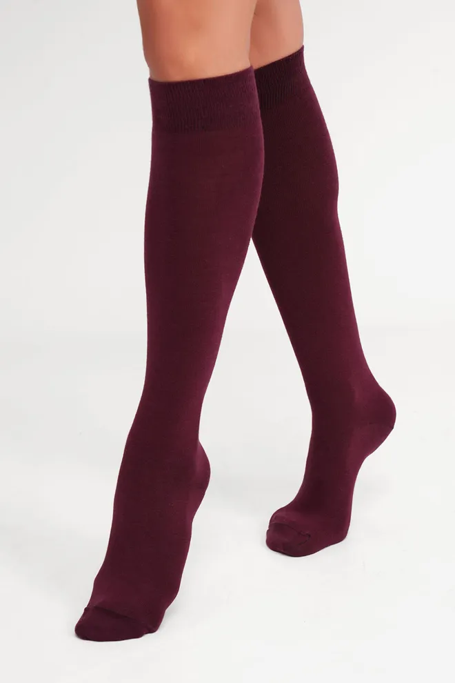 Жіночі бавовняні гольфи WG1 CLASSIC 2501 Giulia (marsala), бордовий