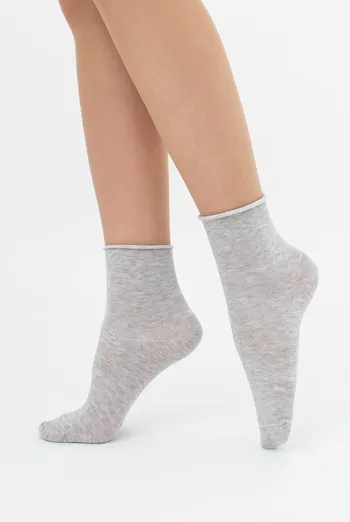 Жіночі шкарпетки класичні без резинки WS2 CLASSIC FREE Giulia (silver melange), сірий