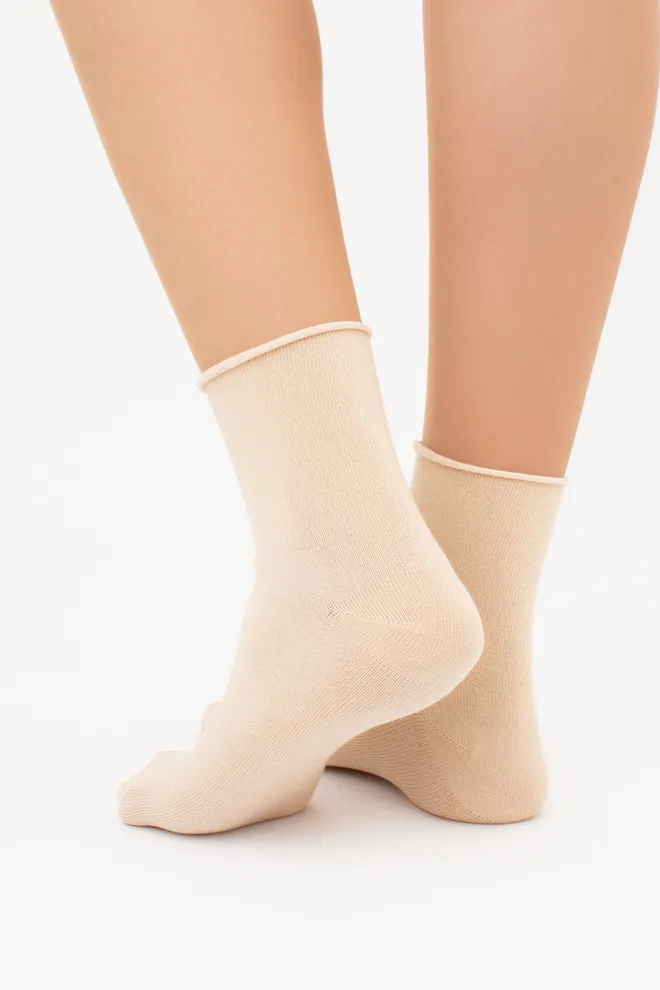 Жіночі шкарпетки класичні без резинки WS2 CLASSIC FREE Giulia (sand), бежевий
